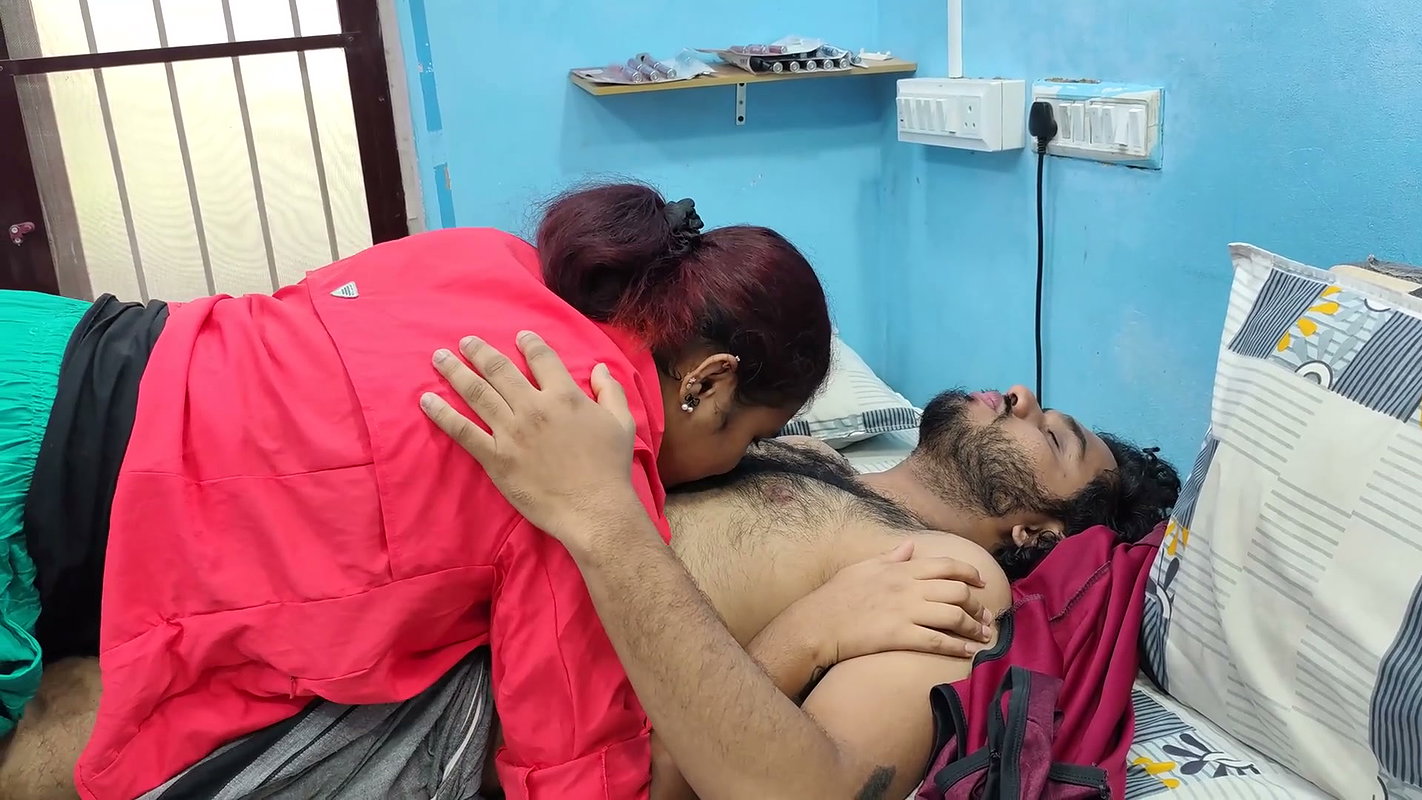 Girl suck boy chest and boy removing girl dress hot romance