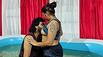 Hot boobs suck in pool and removing under wear and pouring water in ass