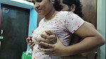 Hot kiss with boobs press