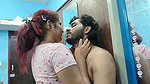 Hot kiss with boobs press
