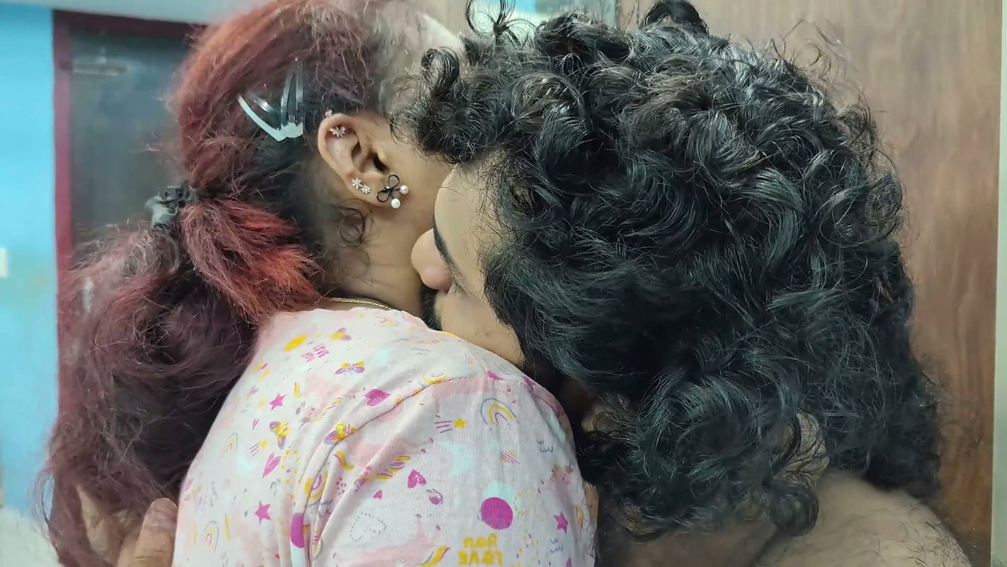Hot kiss with boobs press
