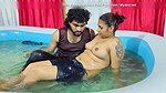 Hot pool romance with boobs press and ass romance