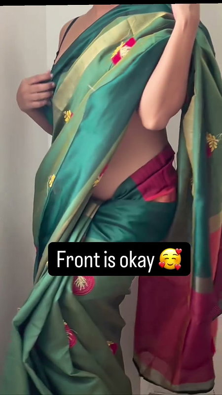 CORPORATE WORKING WIFE SEXY TEASE IN BRA BLOUSE AND SAREE FOR MANAGER (2)2