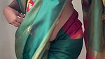 CORPORATE WORKING WIFE SEXY TEASE IN BRA BLOUSE AND SAREE FOR MANAGER (2)2