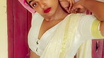 hot malayali girl sexy lowhip saree drape in white saree (2)2