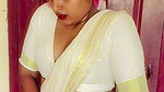 hot malayali girl sexy lowhip saree drape in white saree (2)2