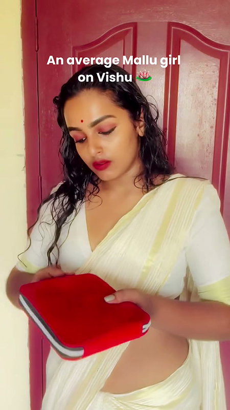hot malayali girl sexy lowhip saree drape in white saree (2)2