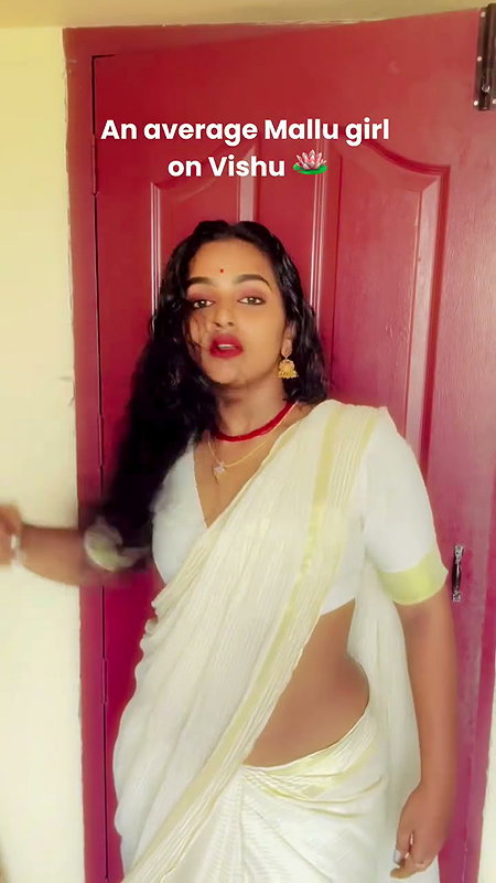 hot malayali girl sexy lowhip saree drape in white saree (2)2