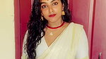 hot malayali girl sexy lowhip saree drape in white saree (2)2