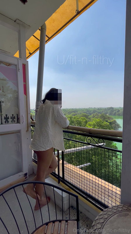 Indian FitnFilthy nude teasing at balcony hot 2 video (2)3