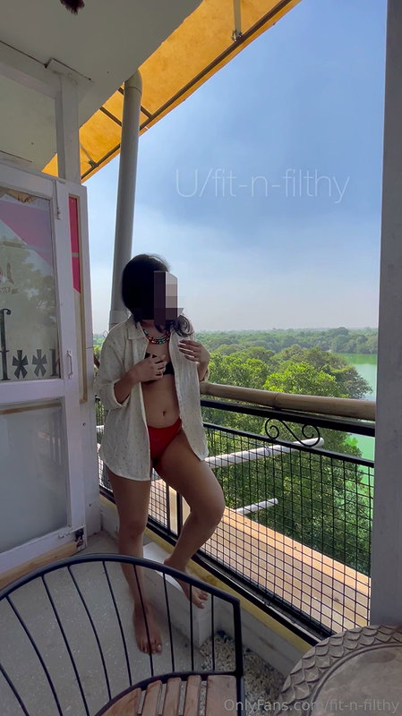 Indian FitnFilthy nude teasing at balcony hot 2 video (2)3