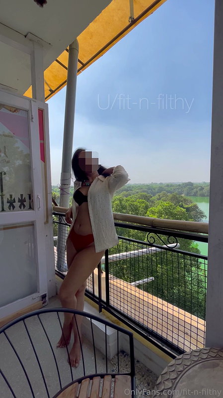Indian FitnFilthy nude teasing at balcony hot 2 video (2)3