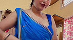 marathi lady sexy deep navel in blue saree (2)2
