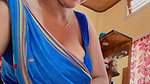 marathi lady sexy deep navel in blue saree (2)2