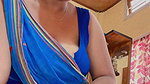 marathi lady sexy deep navel in blue saree (2)2
