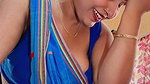 marathi lady sexy deep navel in blue saree (2)2