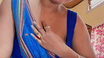 marathi lady sexy deep navel in blue saree (2)2