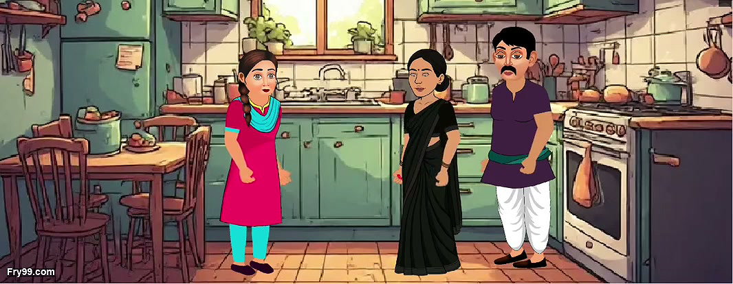 Cheating housewife with her bestfriend and her husband