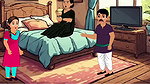 Cheating housewife with her bestfriend and her husband