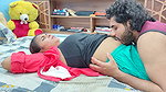 Lip lock with armpit lick and navel lick romance in bed