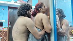 Nude couple neck kiss lip lock and nude body rubbing
