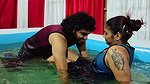 Pool romance with lip lock