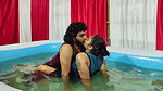 Pool romance with lip lock