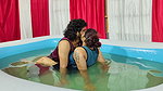 Pool romance with lip lock