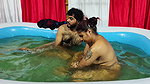 Couple Bathing in Pool