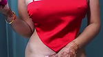 Indian Girl  Shows Her Big Boobs  With Vibrator