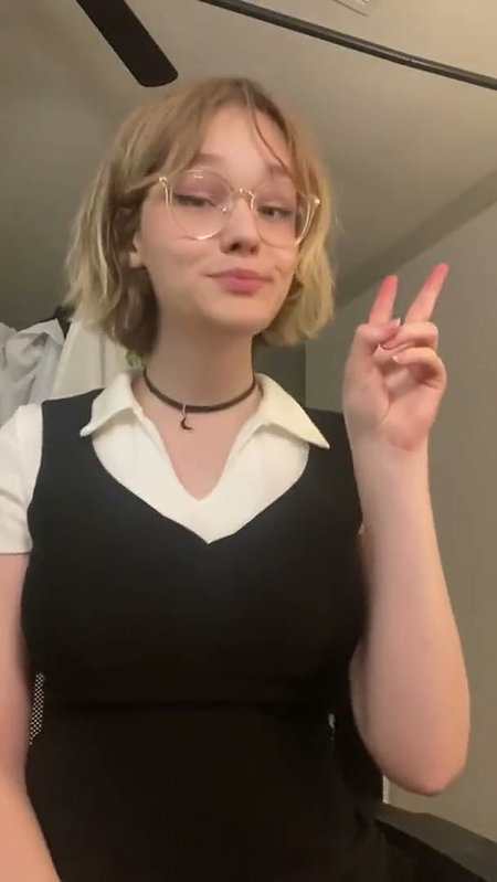 Cute Trans Babe Show Lil-Cock (2)2