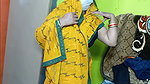 Beautiful Bhabhi Wearing Yellow Sari