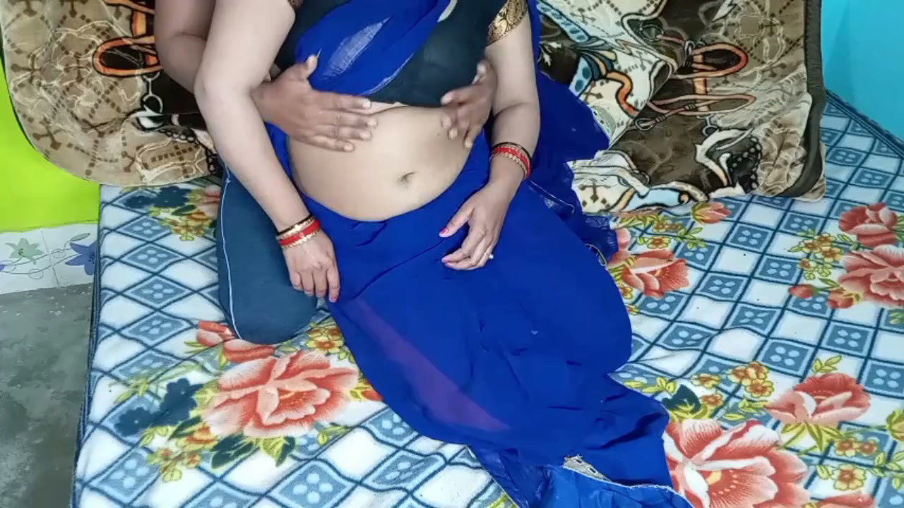Newly Sexy Bhabhi in Blue Color Sari.