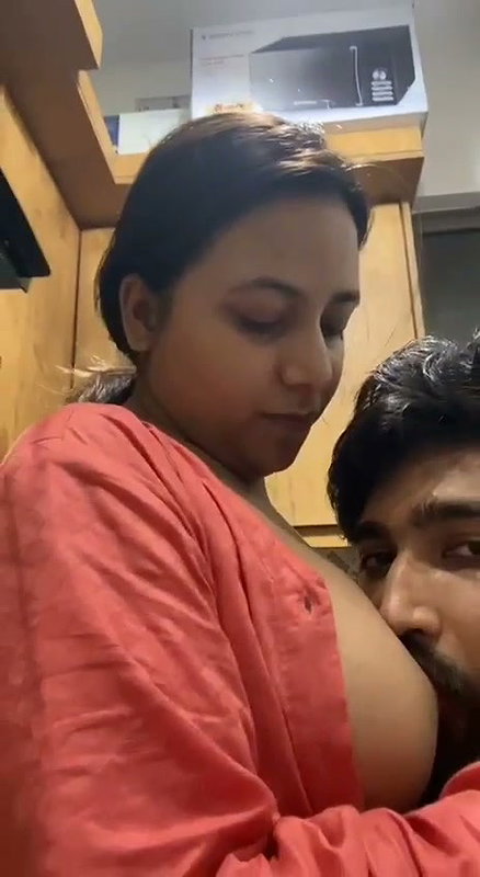 Beautiful Wife boobs sucking in kitchen2