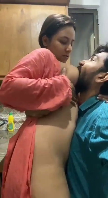 Beautiful Wife boobs sucking in kitchen2