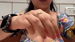busty kannadiga girl cleavage in blue top2