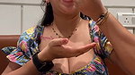 busty kannadiga girl cleavage in blue top2