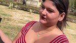 huge tits of desi lady jiggling while walkin in red top2
