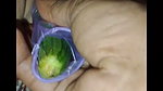 Indian desi sister-in-law with cucumber