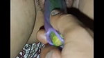 Indian desi sister-in-law with cucumber