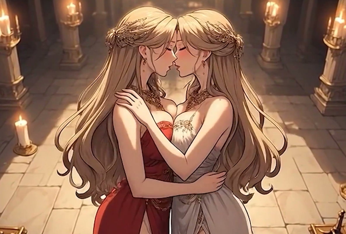 Kissing Orgasm of Mature Women, AI Generated Cartoon content, Uncensored video of 18 Year old Anime Girl