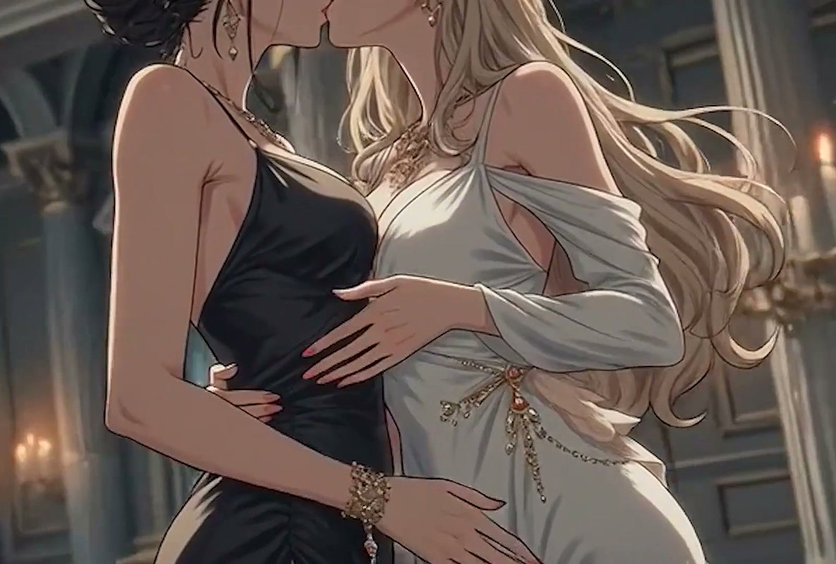 Kissing Orgasm of Mature Women, AI Generated Cartoon content, Uncensored video of 18 Year old Anime Girl