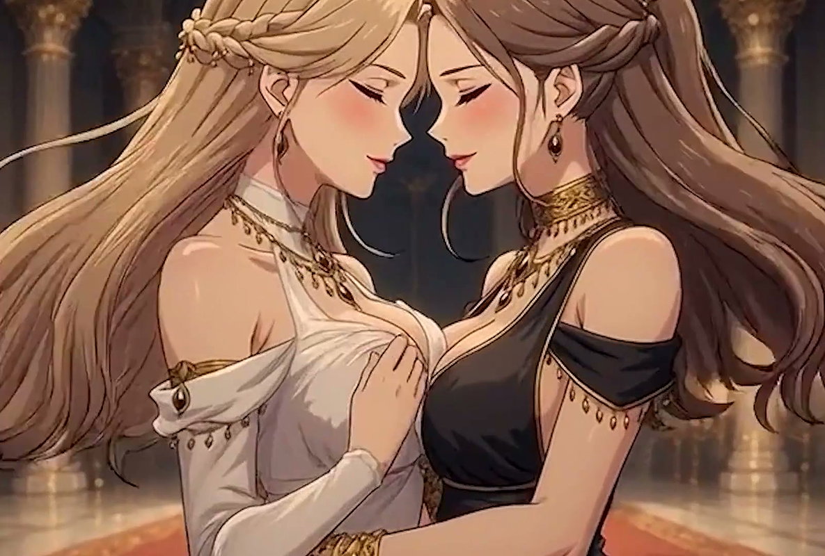 Kissing Orgasm of Mature Women, AI Generated Cartoon content, Uncensored video of 18 Year old Anime Girl
