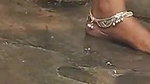 Village wife outdoor pee