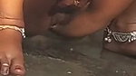 Village wife outdoor pee