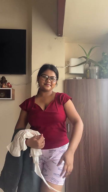 bengali girl sexy navel and boobs in black red costume2