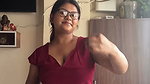 bengali girl sexy navel and boobs in black red costume2