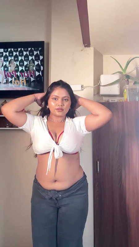 bengali girl sexy navel and boobs in black red costume2