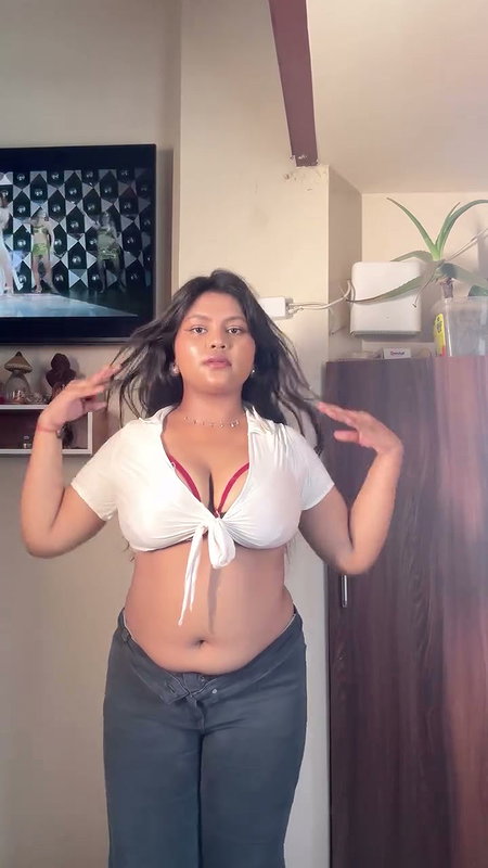 bengali girl sexy navel and boobs in black red costume2