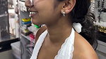 dusky girl deep big navel and boobs in white shirt2